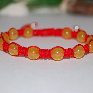 Yellow Jade Bracelet,Shamballa Style Bracelet,Pray,Good Fortune